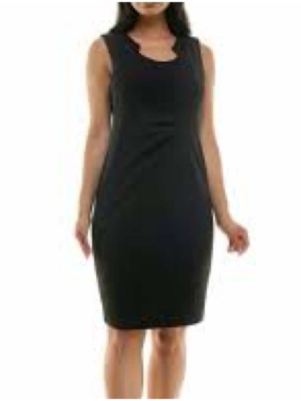 Nina Leonard Envelope Neckline Sheath Dress Size Small Black